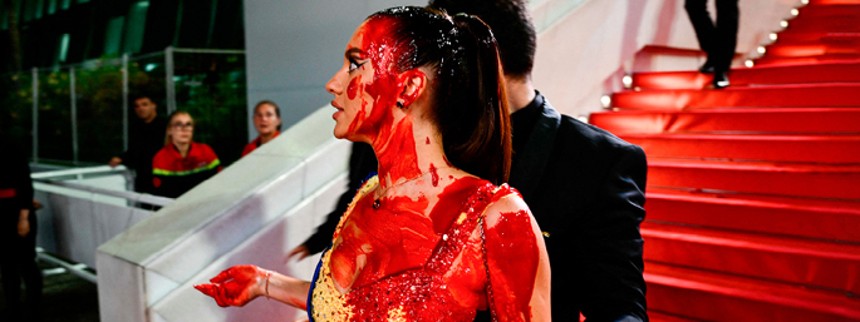 Blodig demonstration i Cannes