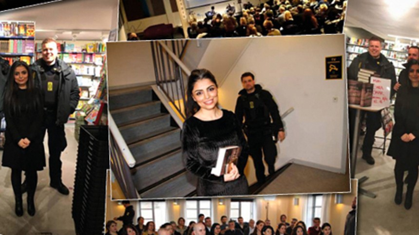 Sara Omar sender po&shy;li&shy;ti-​bil&shy;le&shy;der midt i retsmøde