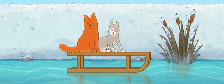 Katten Svante på kælketur